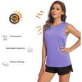 thumbnail image 3 of Pinspark Womens Crew Neck Workout Tops Quick Dry Yoga Tank Top Sleeveless Lightweight Athletic Shirt 3 Pack, 3 of 6