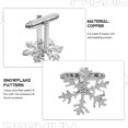 thumbnail image 5 of Jewelry Decoration Snowflake Design Cufflinks for Suit 3Pcs Pair, 5 of 5