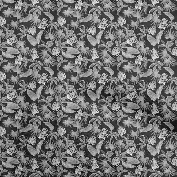 oneOone Polyester Spandex Black Fabric Tropical Quilting Supplies Print Sewing Fabric By The Yard 56 Inch Wide