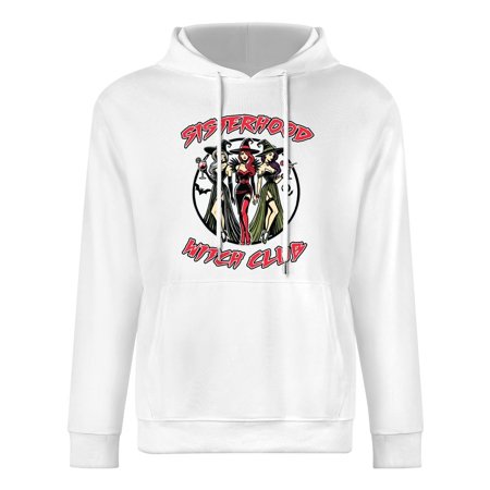 Shukong White Unisex Halloween Sorceress Print Hoodie S-3XL, Stylish & Comfy Cotton Pullover Top