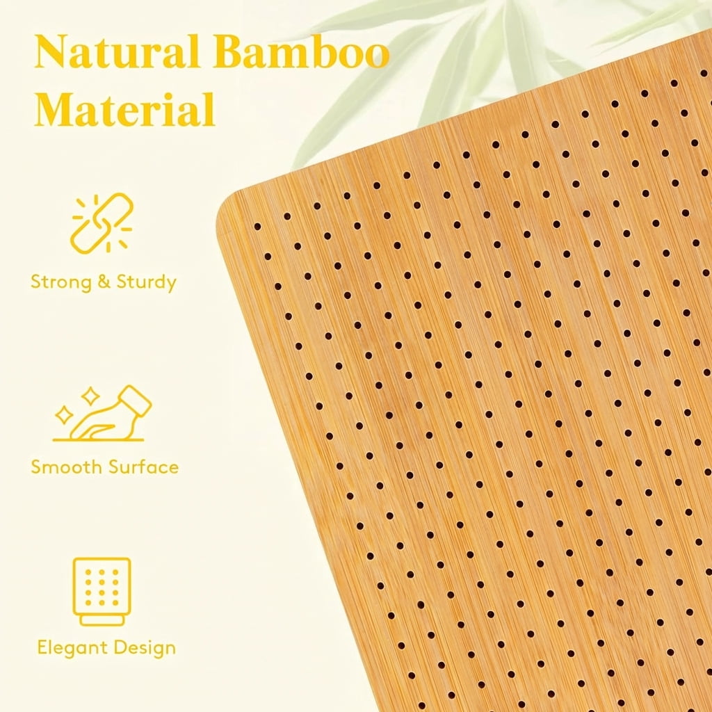 Norcho 14.4" Bamboo Crochet Blocking Board with 36 Pegs, Granny Square Mats for Knitting and Crocheting Projects