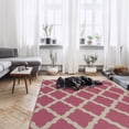 thumbnail image 4 of Sweet Home Stores Clifton Non-Slip Rubberback Moroccan Trellis 5x7 Indoor Area Rug, 5' x 6'6", Hot Pink, 4 of 8