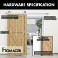 thumbnail image 4 of Homacer Brushed Nickel Sliding Barn Door Hardware Kit, for One/Single Door, 18ft Long Flat Track, T-Shape Design Roller, Heavy Duty, for Interior & Exterior Use, 4 of 7