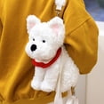 thumbnail image 6 of Jiibva Plush West Highland Dog Backpack, White Stuffed Animal Bag, Cute Soft Plush Dog Bookbag Travel Daypack Shoulder Bag, 6 of 7