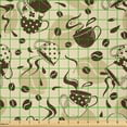 thumbnail image 2 of Ambesonne Polka Dots Fabric by the Yard Microfiber, Brown Coffee Cups, 3 Yards, Cream and Brown, 2 of 2