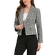 thumbnail image 4 of Saco Casual de Mujer con Solapa Notch y Botones, Estampado Houndstooth, Manga Larga, Talla XL, Negro, 4 of 6