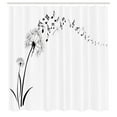 thumbnail image 2 of Ambesonne Music Shower Curtain, Meadow Dandelions Floral, 69"Wx84"L, Black White, 2 of 4