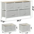 thumbnail image 2 of ZenSports 5 Drawer Modern Storage Dresser, 2-Tier MDF Wide Chest Fabric Organizer Adult White, 2 of 10