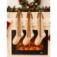 thumbnail image 5 of TETOU 6pcs Christmas Garland Swag Bow,23.5x15.5 Inch Rustic Vintage Large Xmas Staircase Wreath Bows for Christmas Tree Staircase Indoor Outdoor Decorations(Light Brown), 5 of 9