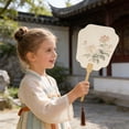 thumbnail image 6 of Paper Church Fans with Wooden Handle Double-Sided Blank Handheld Fans Round Chinese Style Decorations Fans Craft Hand Fan for diy Crafting Painting, Decorations, Dancing Performance Props, 6 of 6