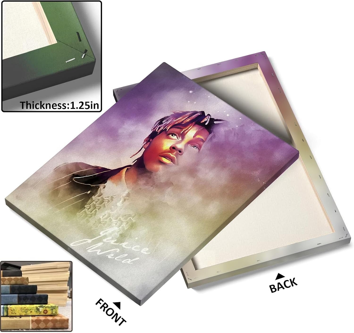 P&L Art Juice Wrld Canvas Wall Art, Rapper Singer Album Cover and Poster Framed Print Art, Aesthetic Canvas Wall Art for Bedroom or Living Room Wall Decor Gift 16x20inch