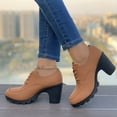 thumbnail image 6 of Wowcloth Lace-Up Chunky Heel Pumps for Women – Solid Color Design with Adjustable Ankle Straps, Commuter Ankle Boots for Office Footwear, 6 of 6