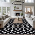 thumbnail image 5 of Minimalist Art Area Rug 5x7 Washable Rug Non Slip Boho Abstract Floral Lattice Black Large Area Rug Soft Stainresistant Indoor Floor Carpet for Living Room Bedroom Home Office Dining Room Nursery, 5 of 9