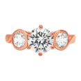thumbnail image 2 of 1.72 ct Round Cut Moissanite Three-Stone Engagement Ring for Women in 18K Rose Gold, 2 of 2