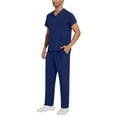thumbnail image 4 of Garbnen Medical Uniform Men's Scrubs Set Stretch V-Neck Scrubs Tops & Jogger Pants Nurse Uniforms with Pockets, 4 of 6
