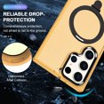 thumbnail image 4 of Rotatable Magnetic Ring Stand for Samsung Galaxy S25 Plus Case, Compatible with MagSafe, Military Drop Protection, Shockproof Matte Translucent Case for Samsung Galaxy S25 Plus Cover, Orange, 4 of 6