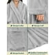 thumbnail image 4 of PAVILIA Premium - Albornoz suave de felpa para mujer, forro polar cálido y esponjoso, Sherpa Shaggy (2XL/3XL gris claro), 4 of 5
