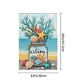thumbnail image 4 of AMHNF Coastal Welcome Coral Seashell Starfish Linen Garden Flag for Spring Summer Home Outdoor Garden Yard Door Decor 12x18 inch, 4 of 5