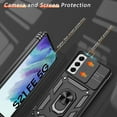 thumbnail image 4 of for Samsung Galaxy S21 FE Case with Anti-Explosion Screen Protector, Build in 360° Rotating Ring Kickstand [Military Grade] Protective Case for Galaxy S21 FE 5G, Black, 4 of 7