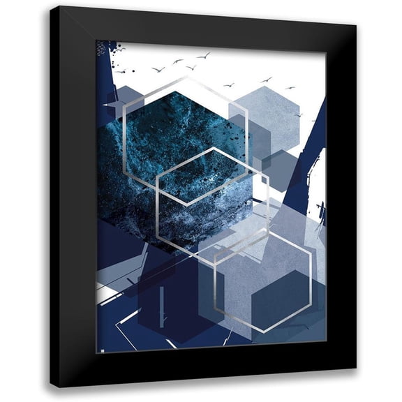 Urban Epiphany 11x14 Black Modern Framed Museum Art Print Titled - Hexagon Landscape Silver 1
