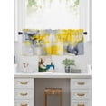 thumbnail image 5 of Valances for Windows Gray Yellow Brush Rod Pocket Cafe Window Treatments Valance Curtains for Kitchen Bathroom Laundry Basement Windows 56"x16", 5 of 9