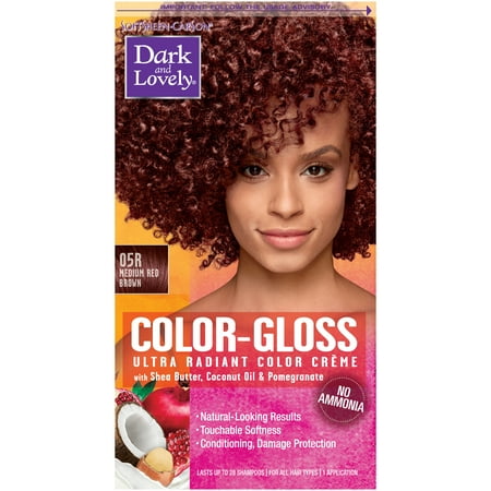 SoftSheen-Carson Dark and Lovely Color-Gloss Ultra Radiant Hair Color Creme, Ammonia Free Hair Dye, with Coconut Oil and Argan (The Best Oil For Natural Black Hair)
