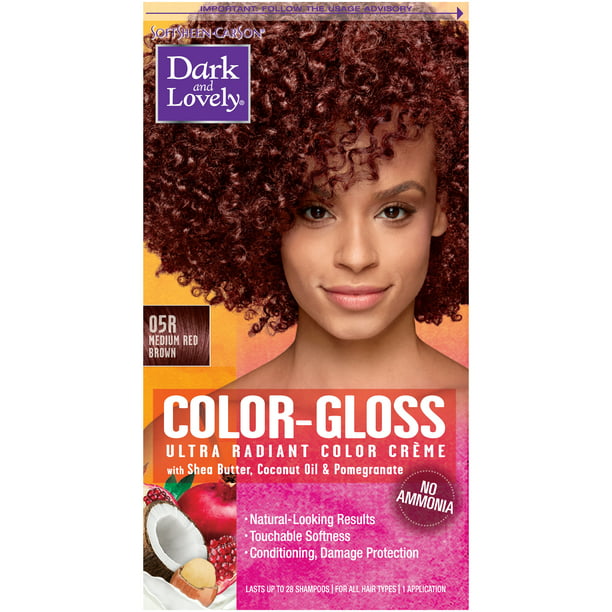 SoftSheen-Carson Dark and Lovely Color-Gloss Ultra Radiant Hair Color  Creme, Ammonia Free Hair Dye, with Coconut Oil and Argan Oil 