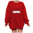 thumbnail image 1 of Rbaofujie Chandails pour Femmes Mode Tendance Blouse Imprimée Ample à Manches Longues Col Rond Chandails en Molleton Sans Capuche Rouges Automne Chandails à Capuchon pour Femmes, 1 of 3