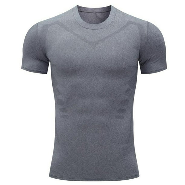 Men'S T-Shirt Compression Shirts Short Sleeve Base Layer Undershirt ...
