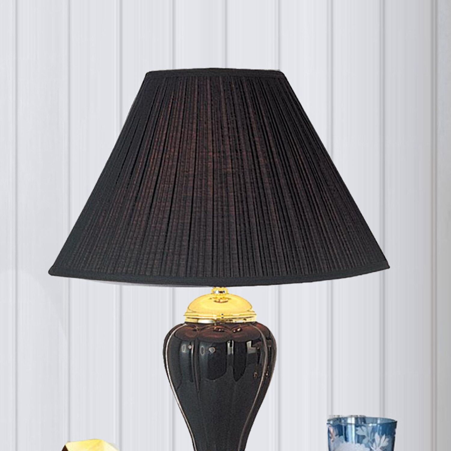 ORE International 27" Ceramic Table Lamp, Black