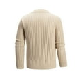 thumbnail image 4 of successthop Mock Neck Sweaters Men Cable Knit Strecth Long Sleeve Clothes Chunky Knitwear Ribbed Cuff Vintage Solid Tops, 4 of 7