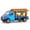 Blue, variant on Food Truck Toy Car, Inertial Pull Back Vehicle, Kids Playset Snack Van, Mini Plastic Diecast Model with Open Doors and Working Wheels