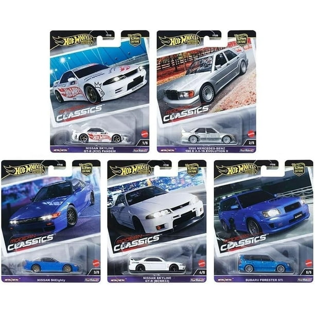 Set de coches fundidos a presión Hot Wheels Modern Classics, paquete de 5