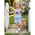 thumbnail image 4 of BemeyourBBs Toddler Baby Girl 4th of July Outfit Independent Day Baby Girls Summer Clothes Patriot Flag Sleeveless Ruffled Tank Vest and Front Bow Shorts Set Baby Girl Fourth of July Outfit, 4 of 9