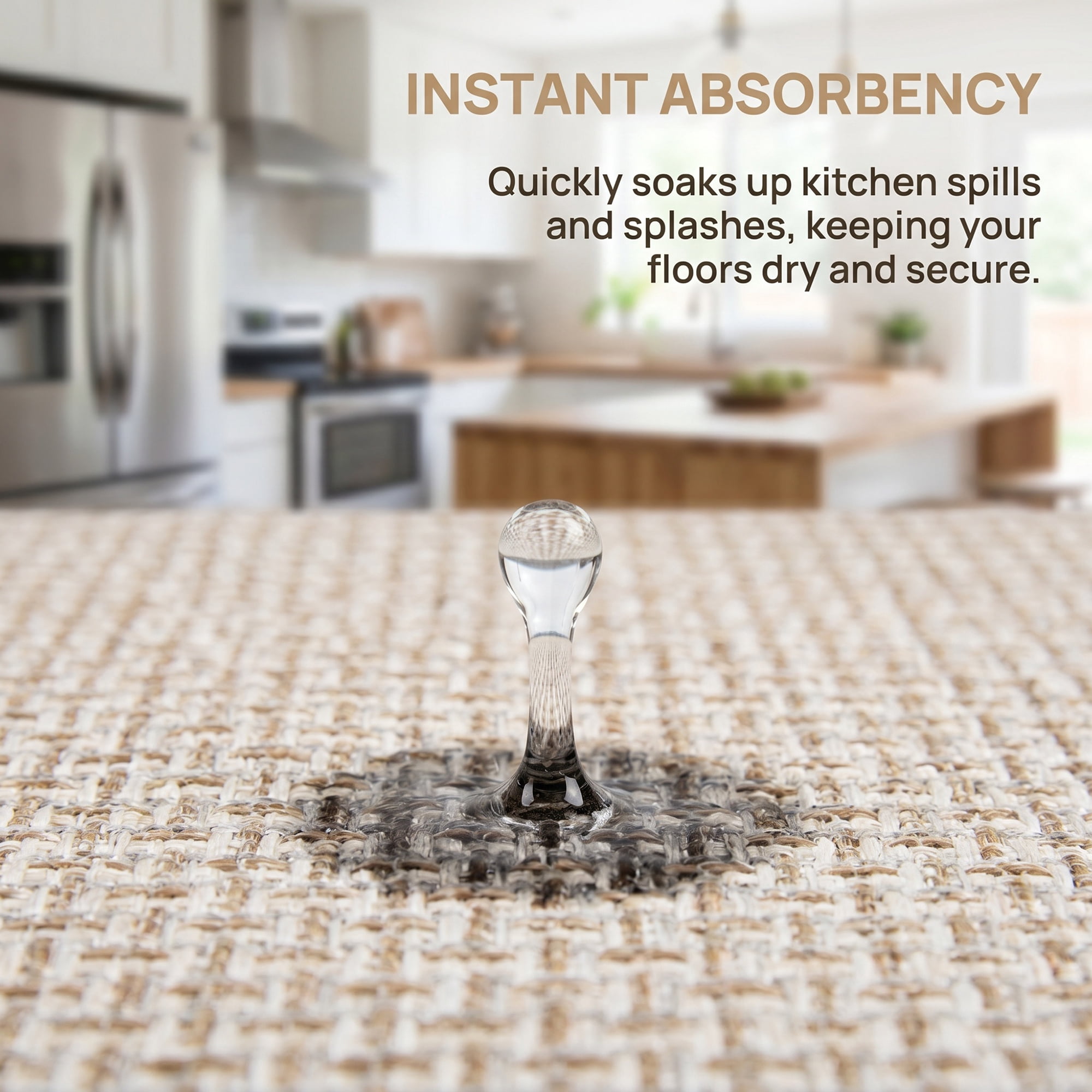 Unique Bargains Geometric Kitchen Absorbent Cotton Blend Runner Rug Silver Gray 47" x 18"