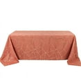 thumbnail image 6 of Balsa Circle 90" x 132" Terracotta Gold Metallic Geometric Design Polyester Rectangle Tablecloth Event, 6 of 8