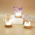 thumbnail image 4 of Lámpara de noche con forma de árbol de la fortuna de citrino morado natural, columna de cristal blanco, lámpara de noche de un solo cristal, decoración de moda para bricolaje, 4 of 4