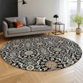 thumbnail image 6 of Addison Rugs Mayfield Premium Machine Washable Transitional Panel Black Round Rug, 8' x 8', 6 of 6