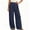 Navy, variant on Women's Pants All Season relaxed fit cotton linen cotton solid color with pockets fashionable casual Blue XXL