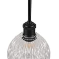 thumbnail image 6 of YANSUN 6.2 in 2-Pack Metta  Black Pendant Light with Textured Glass Shade & Adjustable Height, E26 Bulb Base for Dining Room, Kitchen Island, Living Room, 6 of 7