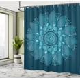 thumbnail image 4 of Ambesonne Teal Shower Curtain, Abstract Mandala Flower Plot, 69"Wx75"L, Aqua and Dark Petrol Blue, 4 of 4