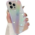 thumbnail image 3 of Compatible with iPhone Case,Cute Gradient Colorful Laser Holographic Glitter Sparkle Bling Clear Silicone Bumper Soft Shockproof Cover Phone Case (White,iPhone 13 Pro), 3 of 7