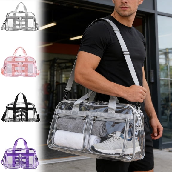 OANLKGI Waterproof Clear PVC Stadium Approved Backpack, Large Capacity Minimalist Transparent Daypack for Back to School, Gym Storage, Concert, Sports Events & Outdoor Travel Outings