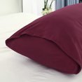 thumbnail image 4 of Reforzada Almohada Funda Suave 1800 Series, Cepillada Micro-fibra Largo Cuerpo Almohada Fundas Cubierta Vino 20 x72, 4 of 6