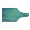 thumbnail image 1 of Teal Cutting Board, Retro Inspired Grunge Style Abstract Pattern Vintage Design Calming Color Scheme, Tempered Glass Cutting and Serving Board, Wine Bottle Shape, Turquoise Blue, by Ambesonne, 1 of 1
