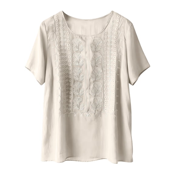 Business Casual Tops for Women Fashionable Casual Solid Color Pleated Cotton And Linen Tops Shirts Cute Summer Tops1 PC