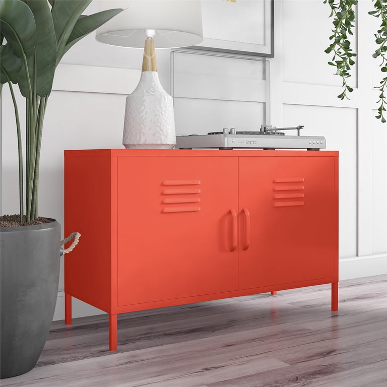 Novogratz Cache 2 Door Wide Metal Locker Accent Storage Cabinet