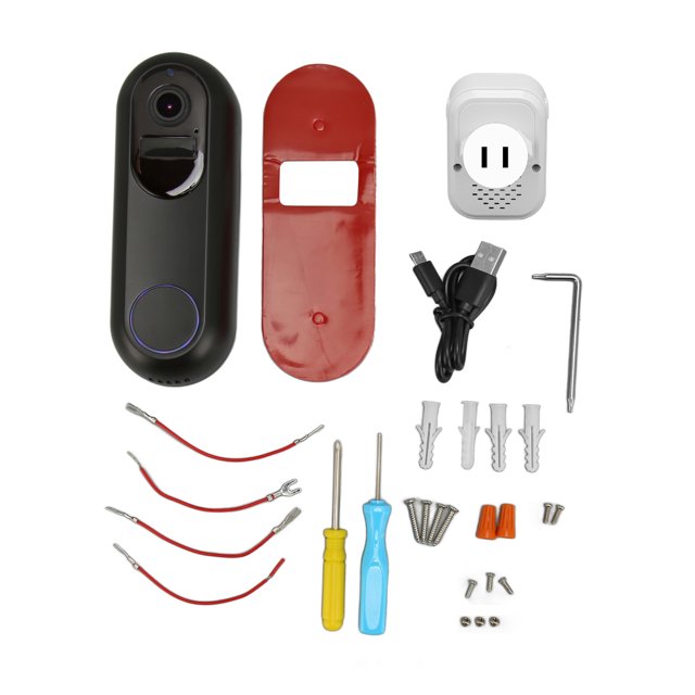 Cámara de timbre inalámbrica 1080P HD Smart Wifi Intercomunicador Timbre con detector de movimiento Dispositivo antirrobo Visión nocturna 100‑240V Enchufe estadounidense