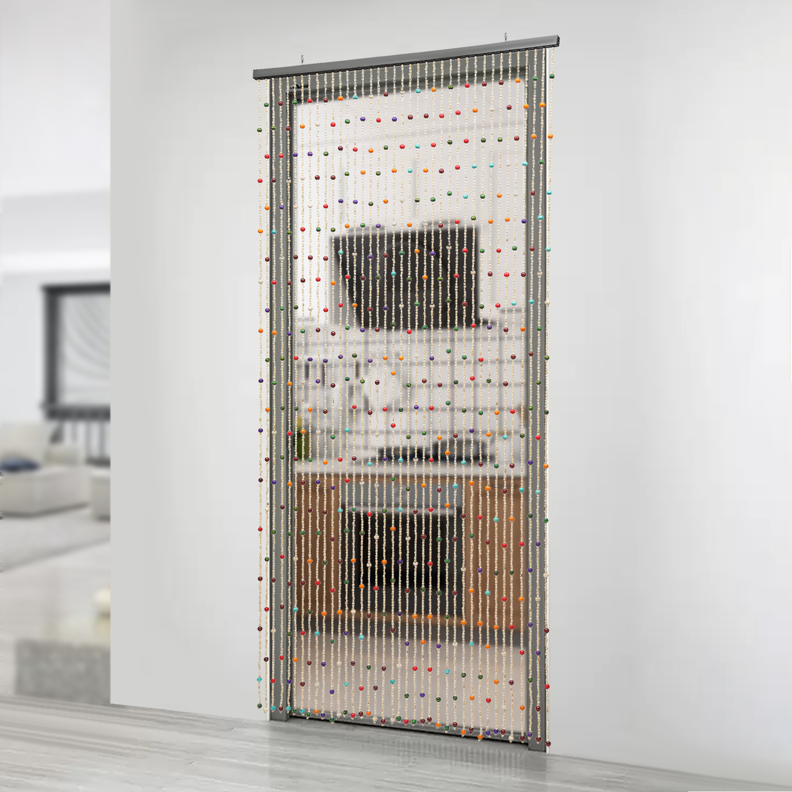 Wildnix Traditional Chinese Style Beaded Curtain with Bamboo Wood and Cotton Thread, &nbsp; Decorative Design for Door/Window