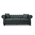 thumbnail image 3 of Valencia Sofas Abruzzo Tufted Chesterfield Sofa with 2 Decorative Pillows - Dark Grey, 3 of 5